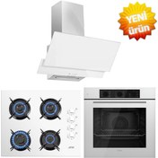 Resim Ferre ve AFM tech Markalı / ALOE FlowART Beyaz Ankastre Set ( QBL62CB + FM2201 + FM3301 ) 