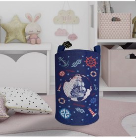 Resim Mekta Home Bebek Ve Çocuk Odası Denizci Gemi Desenli Oyuncak Sepeti Renkli Çok Renkli 