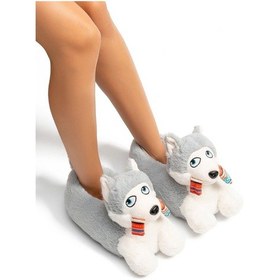 Resim Twigy Camila EE0557 Kadın Hayvanlı Panduf Gri 36/41 Gri 