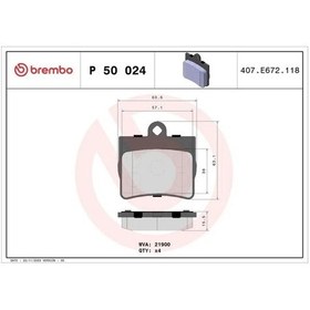Resim Brembo P50024 Arka Fren Balatasi A0024205120 A0054201820 A2420512037 