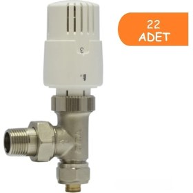 Resim E.C.A 22 Adet Eca Trv4 Termostatik Köşe Radyatör Valfi Pex Köşe 602120780 