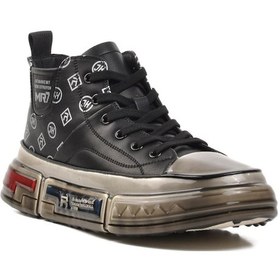 Resim Marcomen 152-18220 Siyah Hakiki Deri Erkek Hi Sneaker 001 