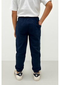 Resim Freemen Erkek Çocuk Jogger Pantolon Keten Görünümlü Cepli Günlük Rahat Fit Lacivert 