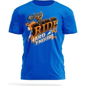 Resim Hard Enduro Motorsiklet T-Shirt Mavi 