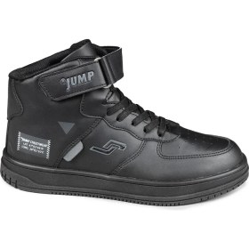 Resim Jump 27834 Cırtlı Yüksek Bilekli Siyah Üniseks Çocuk Sneaker Günlük Spor Ayakkabı 