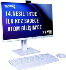 Resim Turbox TAx1147 Intel Core i5 14400 16GB DDR4 Ram 1TB M.2 NVMe SSD 27 inç FHD Webcam All in One PC 