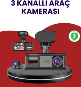 Resim Kanonik Education Üç Kameralı Araç Kamerası | Full HD 1080P Ön + HD İç/Arka 