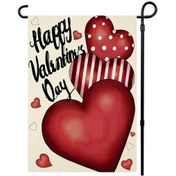 Resim Wineen Sevgililer Günü Bahçe Bayrağı 12x18 İnç Çift Taraflı Kalp Çuval Bezi Afiş Küçük Mevsimlik Dekoratif Bayraklar Açık Hava İçin 