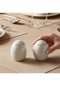 Resim Güral Porselen Bilbao Altın Fileli Biberlik Ve Tuzluk Seti 