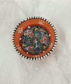 Resim Çini Turuncu 8 Cm Çerezlik Kase Sosluk Sunumluk Kahvaltılık 1 Adet 18209 Çok Renkli 