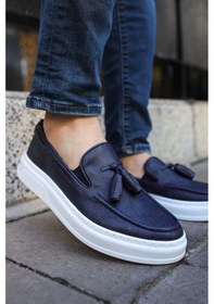 Resim Roof Atelier Erkek Lacivert Püskül Detaylı Loafer Ayakkabı - 127 - Cbt Loafer-x Lacivert 