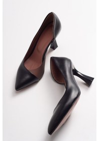 Resim Luvishoes 653 Siyah Cilt Topuklu Kadın Ayakkabı Siyah 