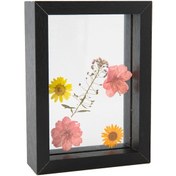 Resim Shineyee Kahverengi Ahşap İki Yönlü Cam Çerçeve - 8 İnç 15x20 Cm - Kurutulmuş Çiçek, Örnek, Fotoğraf Sergileme 