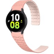 Resim Galaxy Watch 6 40mm Zore KRD-111 20mm Çizgili Desenli Silikon Kordon-Pembe 