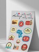 Resim Sticker Market Tatil, Bavul, Seyahat, Traveling Sticker Seti, Düz Yüzeyler Için A4 Boyutu Çıkartma Etiket Seti 