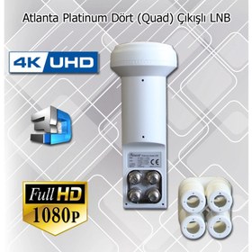 Resim Platinum Quad Dörtlü Dört Çıkışlı 4K Full HD LNB (Dört Ayrı Uydu Alıcısında Kullanım) 