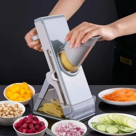 Resim Esmo Home Orret Home Profesyonel Basmalı Rende Doğrayıcı - 3 Bıçaklı Paslanmaz Çelik Kesme, Mandolin Doğrama ve Rendeleme Aleti - Sebze, Meyve, Peynir, Salata ve Pratik Mutfak Kullanımı Için Ergonomik Tasarım 