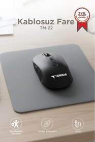 Resim Torima Kablosuz Mouse Usb Alıcılı Fare TM22 Siyah 