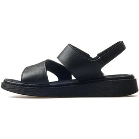 Resim Venüs Axiz Hakiki Deri Comfort Ortopedik Kadın Sandalet Siyah 