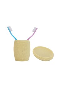 Resim Sıa 2 Li Banyo Seti.Sarı Petek Model.Poliresin Sarı 