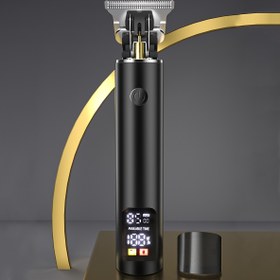Resim Profesyonel Erkek Elektrikli Saç Kesme Makinesi, Çok Amaçlı Kablosuz Trimmer, LED Ekran, 6 Sınırlayıcı Tarak, USB Şarj, Profesyonel Berber Aksesuarları, Harika Bir Hediye 