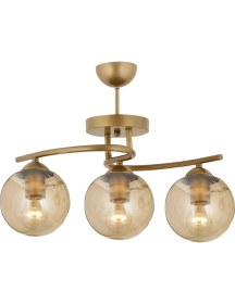 Resim Mediterian 3'lü Eskitme Bal Camlı Modern Aydınlatma Seti, Şık ve Zarif Tasarım, Metal, 30 x 60 