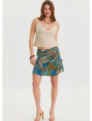 Resim Kruvaze Ön Detaylı Şort Etek Petrol 