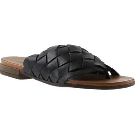 Resim Bueno Shoes Siyah Deri Kadın Parmak Arası Terlik 