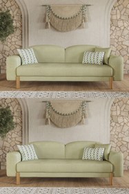 Resim Modalife Bohem Plus Üçlü Koltuk - Yeşil 