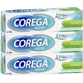 Resim Corega Protez Yapıştırıcı Naneli Krem 3 x 40 G 