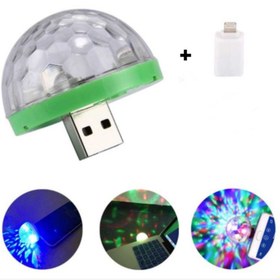 Resim LeonPart Sese Duyarlı Mini Sihirli Disko Topu 4w Led Usb Iphone Mikrofon Uyumlu 
