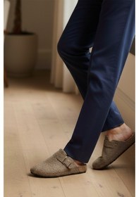 Resim Buratti Kemerli Keçe Kışlık Ev Erkek Terlik 6711003 Vizon 