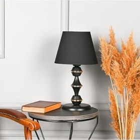 Resim Safir Light Berlin Metal Abajur - Siyah - 43X25X25 Cm 