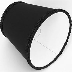 Resim Sutaşı İşlemeli Mini Boy Maşalı Avize Abajur Başlığı Mum ampul üstüne takılır 14cm (Siyah) 