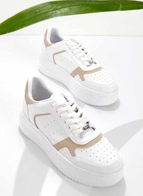 Resim Bambi Beyaz Bej Kadin Sneaker K01836000609 Bambi