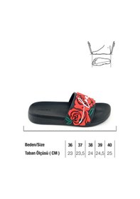 Resim Gezer Kadın Yazlık Rahat Taban Ev Bahçe Günlük Terlik Kırmızı 
