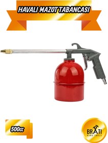 Resim BRATİ HAND TOOLS Havalı Mazot Püskürtme Tabancası 500 cc Metal Gövdeli 500 ml Mazot Püskürtme Pompası 