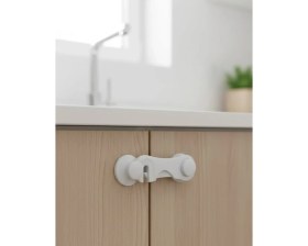 Resim Toyigoo 4 Adet Bebek Güvenlik Dolap Kilidi Çift Taraflı Bantlı Kolay Montajlı Emniyet Seti 