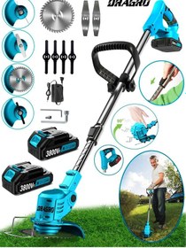 Resim Dragro Alman DRGM3800 Eco Pro 2 Akülü M 3800 VF 20 AH Teleskopik Uzatmalı Çim Biçme Makinesi 