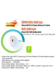 Resim Samsung 25W Süper Hızlı Type-C Şarj Aleti Samsung EP-T2510N (Samsung Türkiye Garantili) 
