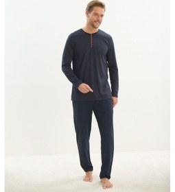 Resim Erkek Uzun Kol Lacivert Pijama Takım C6t2n5o9 001 