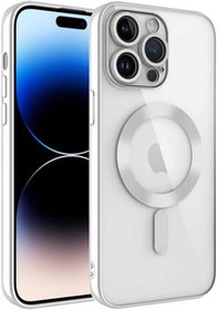 Resim Gümüş iPhone 14 Pro için Silikon Kılıf, Kablosuz Şarj Uyumlu, Darbe Korumalı Kapak 
