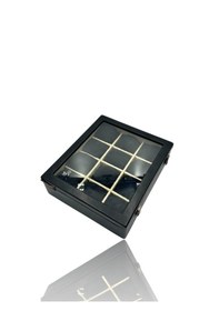 Resim Diji 12'li Saat Kutusu Saat Çantası Siyah İçi Krem Siyah Yastıklı 