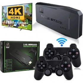 Resim 2.4g Kablosuz Denetleyici Hd 4K Hd Video 2 Kollu Oyun Konsolu Oyun Seti 
