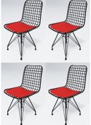 Resim Knsz kafes tel sandalyesi 4 lü mazlum syhkrm ofis cafe bahçe mutfak 