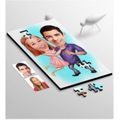 Resim Kişiye Özel Sevgililer Karikatür 104 Parça Ahşap Puzzle - 3 Diğer