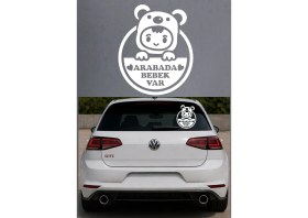Resim Sticker Usta Arabada Bebek Var Sticker Araba Oto Sticker 00198 