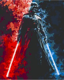 Resim wombhobby darth vader 2 starwars Sayılarla Boyama Seti 80X100 Cm Çerçeveli (Kasnağa ) Gerili 