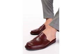 Resim Gondol Erkek Deri Damat Ev Terliği KAYAŞ.105 - Bordo - 40 