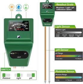 Resim aogo Higrometre 3in1 Toprak Nem Ph Metre Ölçer Işık Ölçer Hidroponik Analizörü Bahçe Dedektörü Bitki Prob 